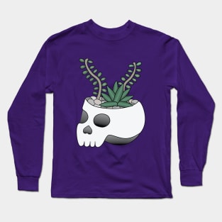 Succulent Skull Planter, folk punk, dark art Long Sleeve T-Shirt